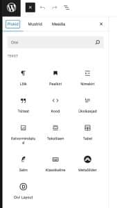 Plokkide lisamise tööriist